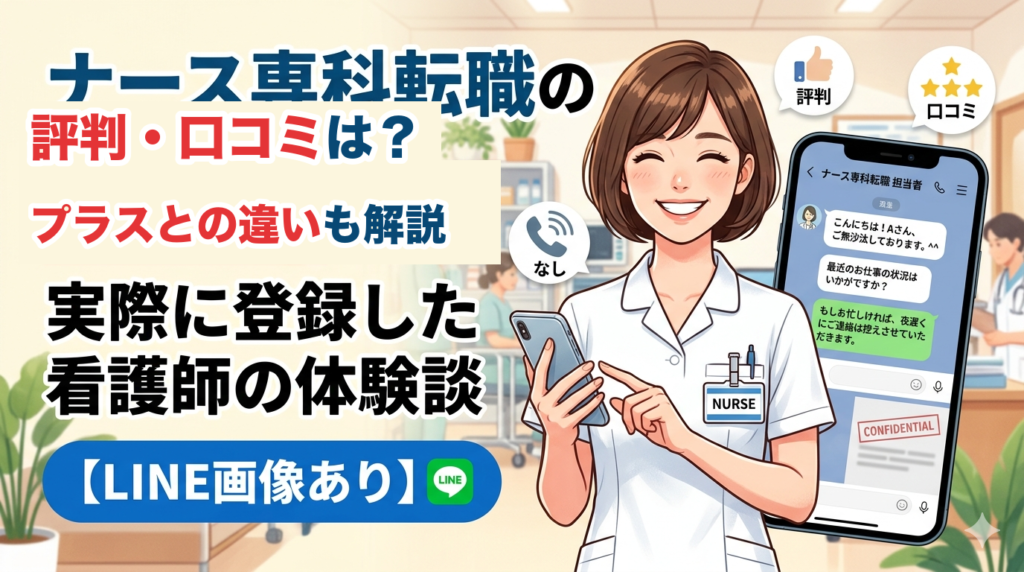 ナース専科転職の評判・口コミとナース専科プラスとの違いを登録した看護師が解説する記事のアイキャッチ